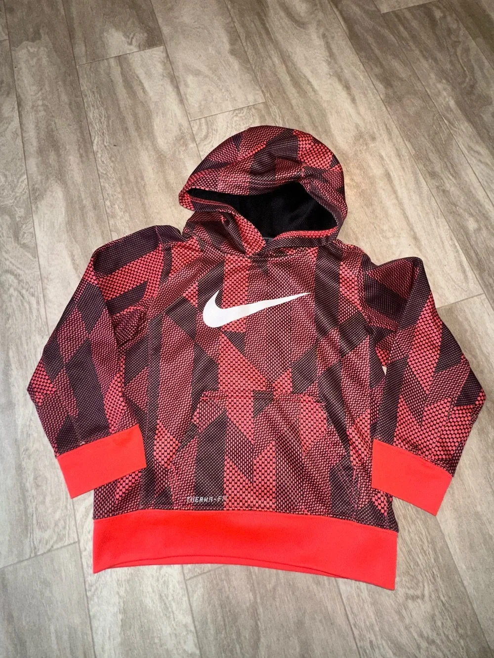 Nike Kids' Orange & Black Graphic Hoodie